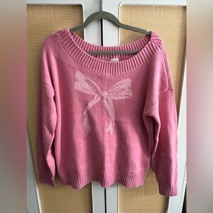 Abercrombie Kids Pink Bow Crew Neck Sweater